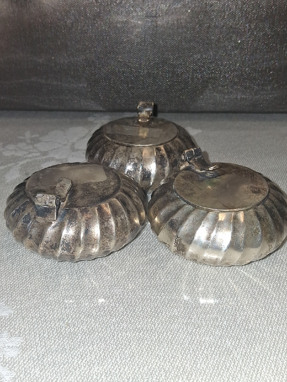 Vintage Silver-plated Fluted Candle Holder Set of 3